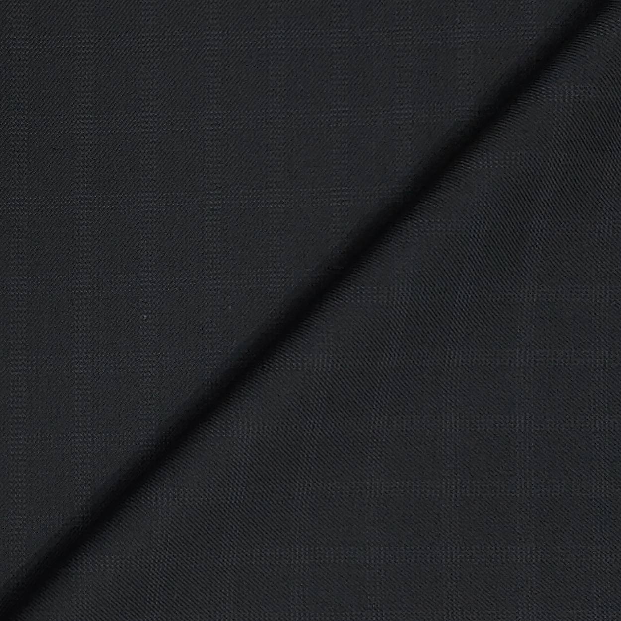 Suit Fabric Raymond Wool Blended Check Color Crow Black